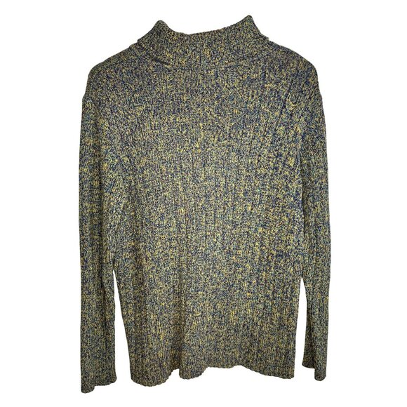 Chicos Womens Multicolor Ribbed Turtleneck Sweater SZ L Long Sleeve Cotton Blend - Picture 3 of 9
